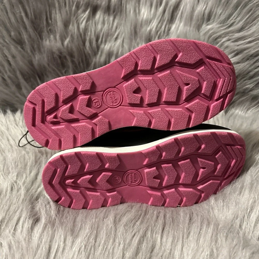 Wonder Nation Snow Boots Girls Size 13 Pink Front Zip Winter‎ Shoes Ankle Boots